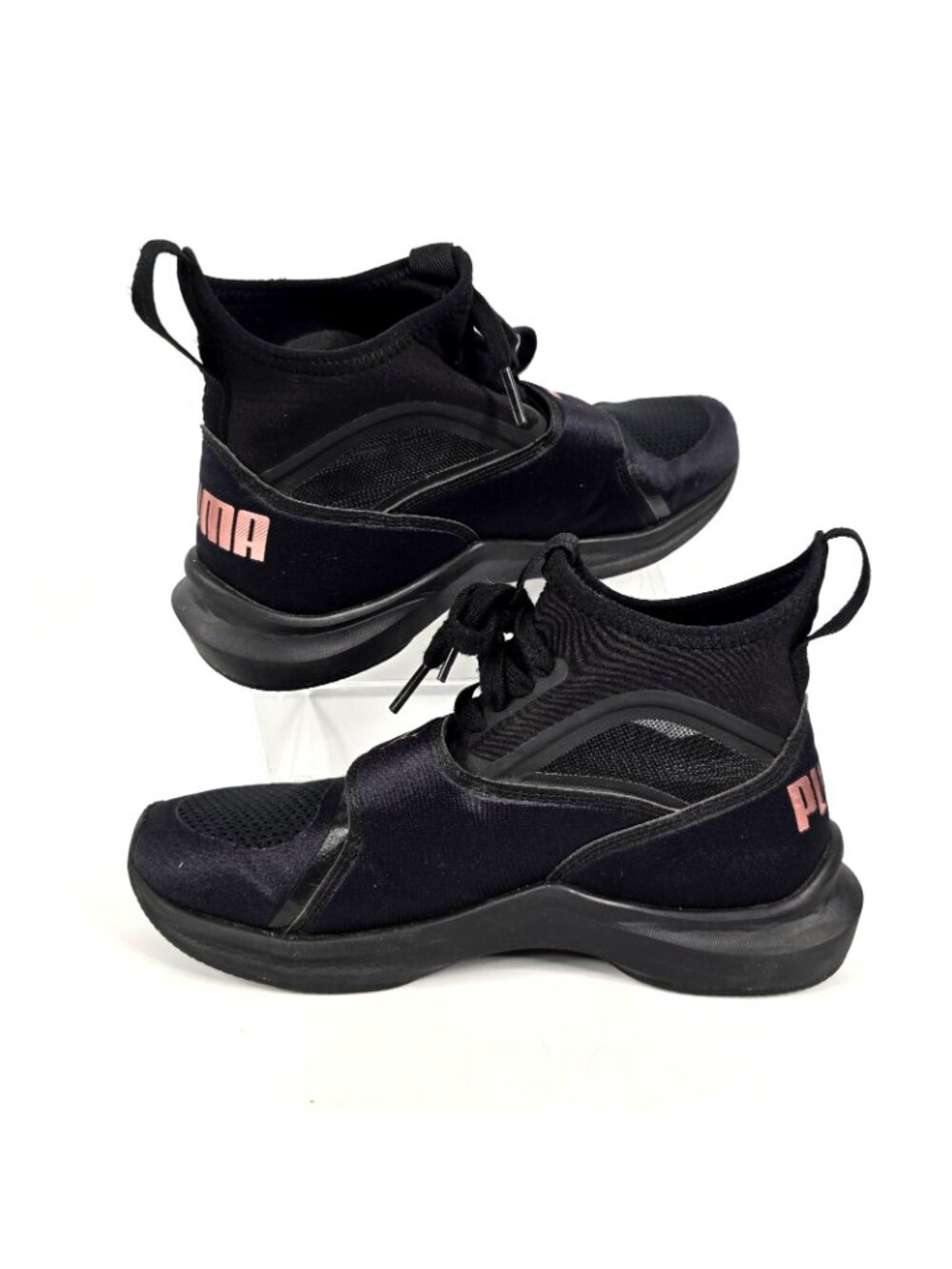 Puma Phenom Black/Pink Hi-Top Athletic Shoes Women's Size 8 - Picture 2 of 9